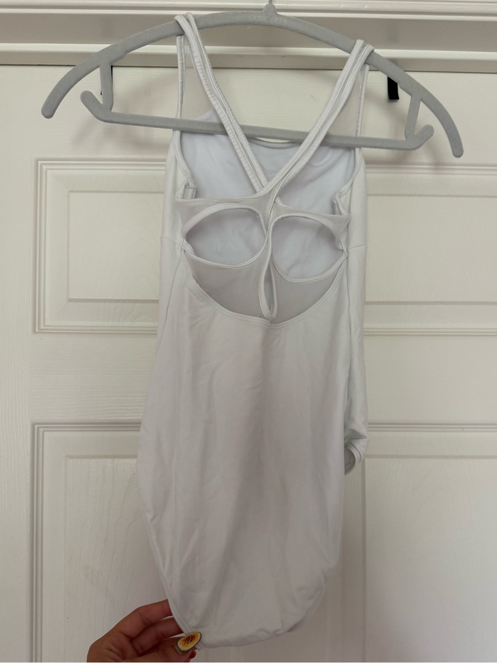 Mirella White with Mesh Leotard